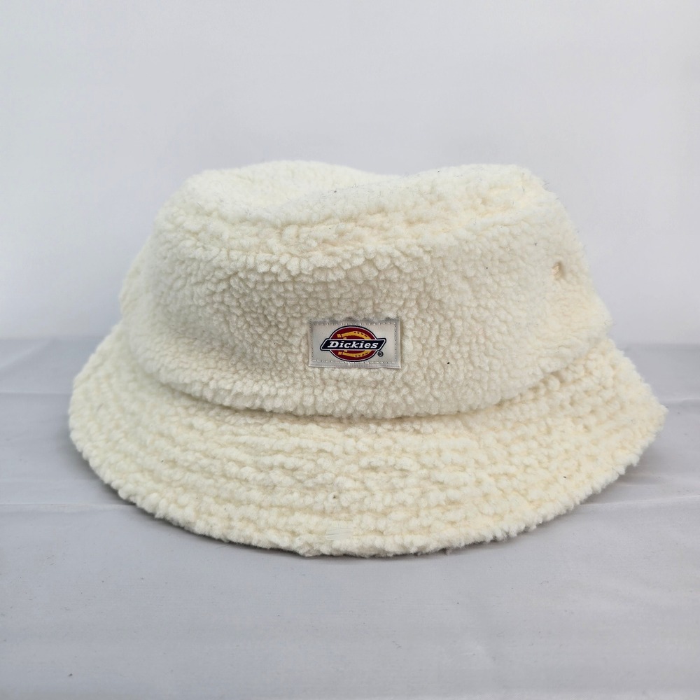 Dickies Cream Sherpa Bucket Hat with Logo Patch